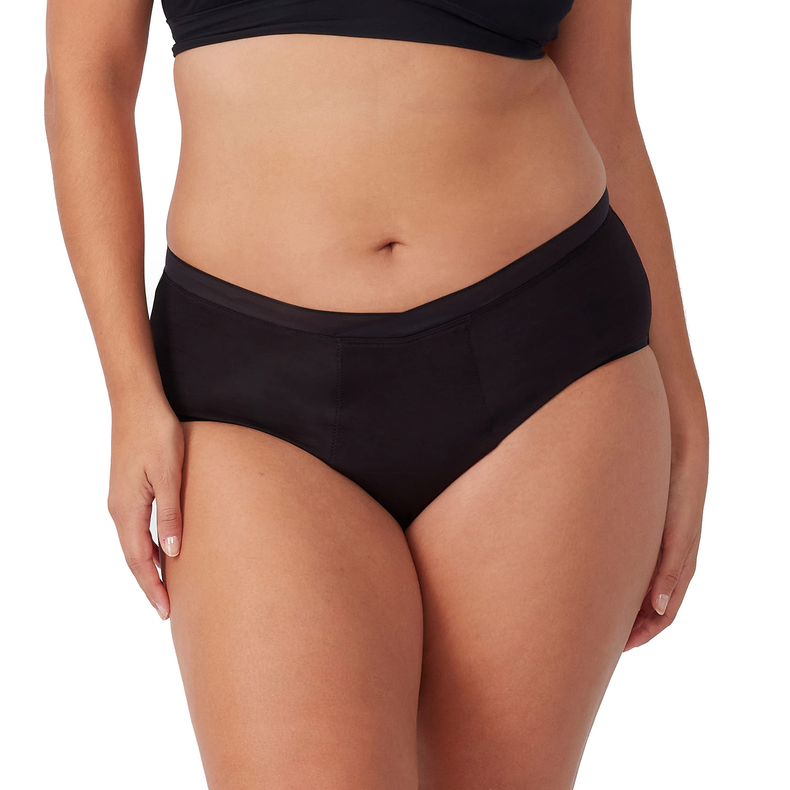 Love Luna Hi Waist BAMBOO Period Knickers Briefs Menstruation Underwear (Black, numeric_14)