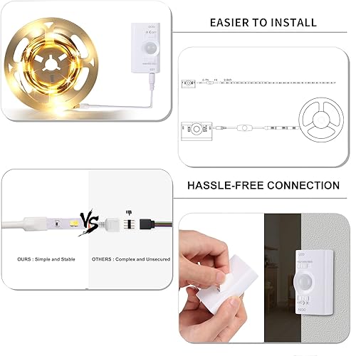 Miniatura 7 de Motion Sensor Led Light Strip 9.8FT，Baby & Kids Child’s Night Light, Portable Mounting, (USB charging)Specially for mothers to take care of