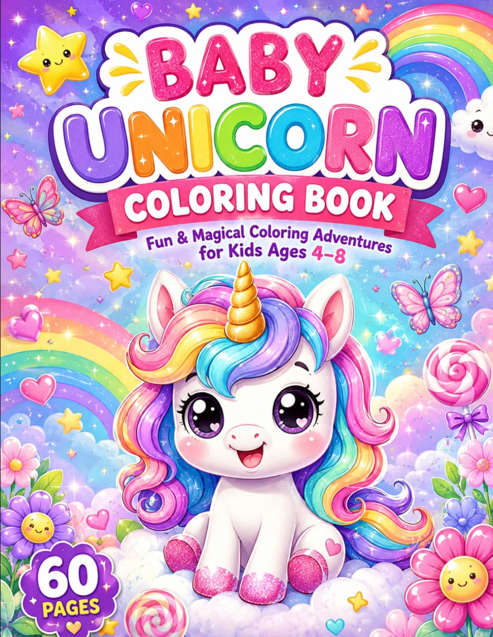 BABY UNICORN COLORING BOOK: Fun & Magical Coloring Adventures for Kids Ages 4–8