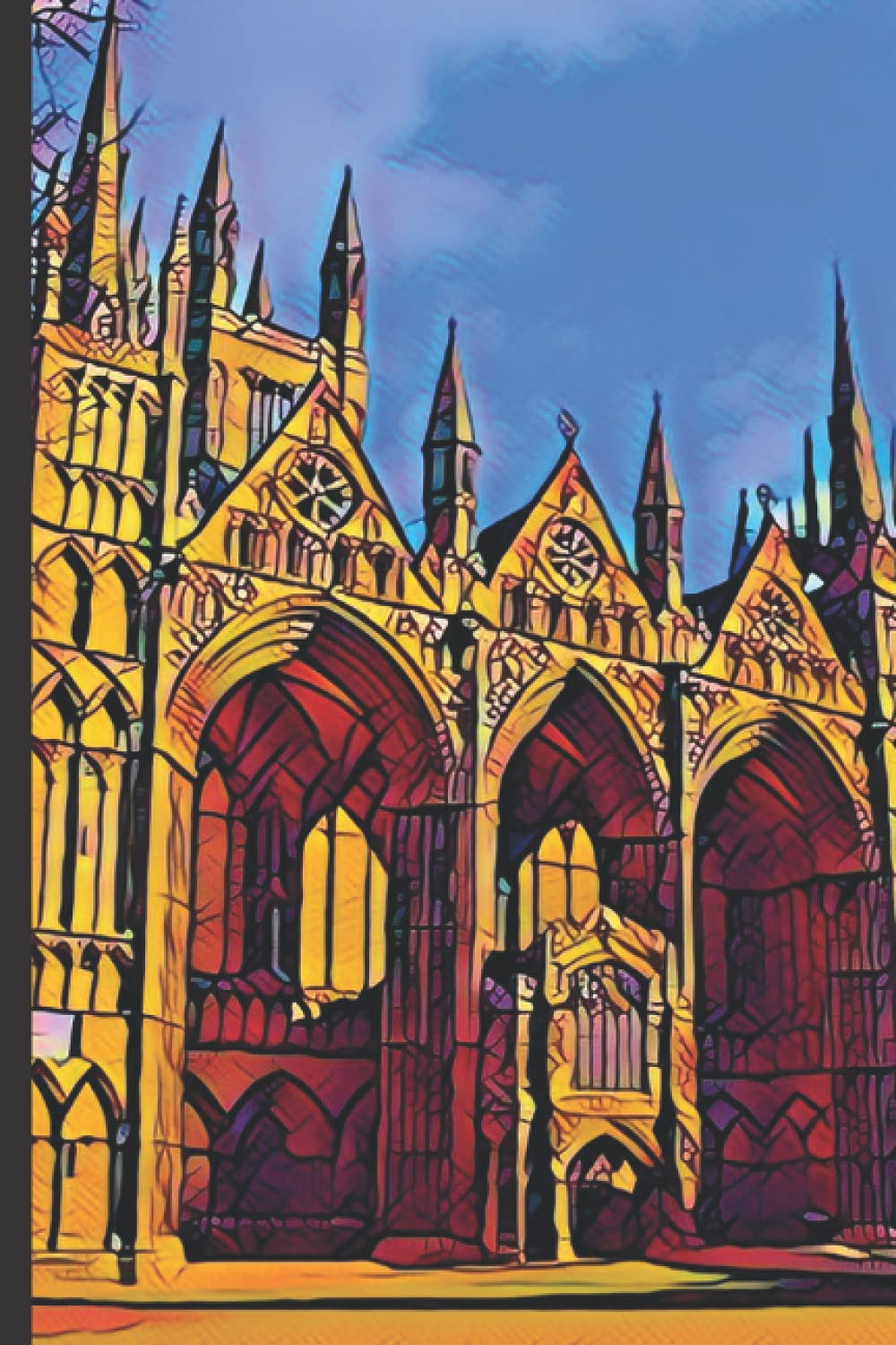 Peterborough Cathedral Notebook / Journal (squares art theme): Iconic buildings of Peterborough blank lined notebook / journal in paperback (6x9")