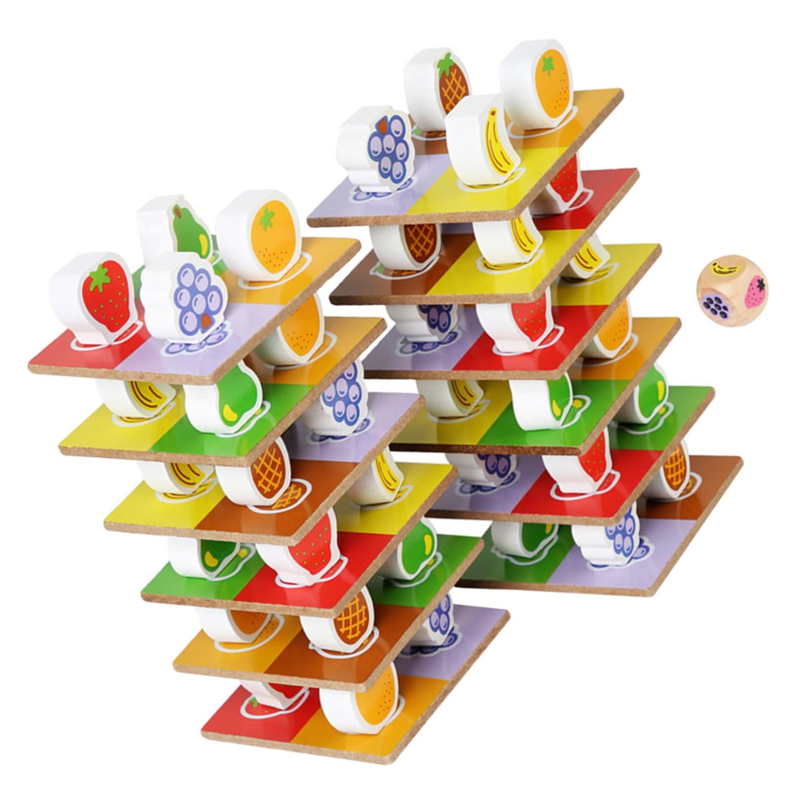 Giocattolo Impilabile Frutta in Legno, Set 1 Pezzo, Educativo