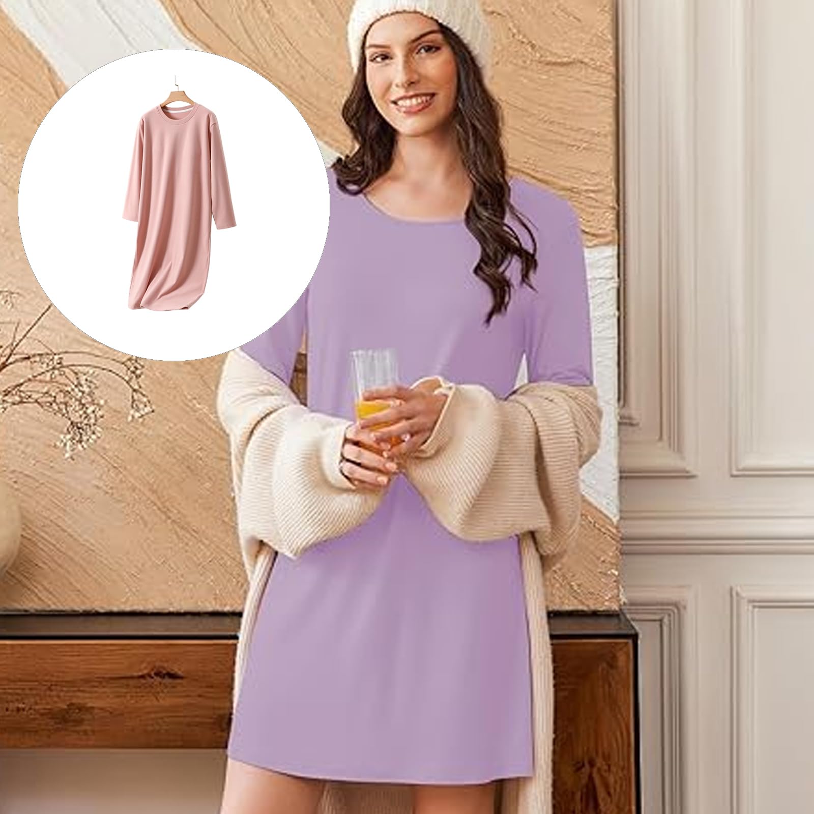 Camicia da notte termica premaman elastica in vita reggiseno integrato confortevole gravidanza indumenti da notte abiti da notte abito invernale maternità con lana