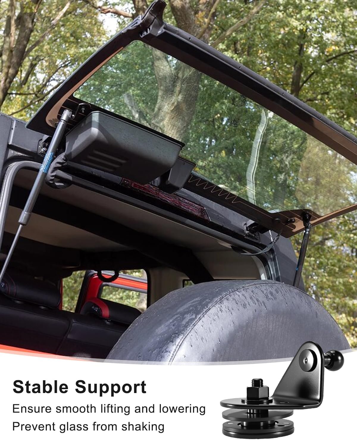 Liftgate Ball Left & Right Fit for Jeep Wrangler JK TJ, Replace 4883496AA D4091 4883497AA D4090, Lift Glass Support Bracket