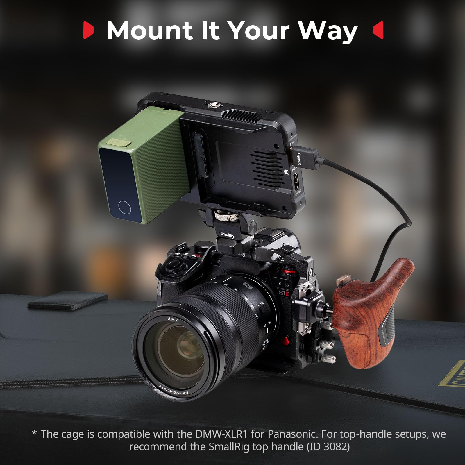 SMALLRIG Kit Gabbia Protettiva Completa per Panasonic S1R II/S1 II/S1 IIE, con Maniglia Superiore e Morsetto per Cavi, Piastra a Sgancio Rapido Integrata per Arca-Swiss, Attacco a Slitta - 5503
