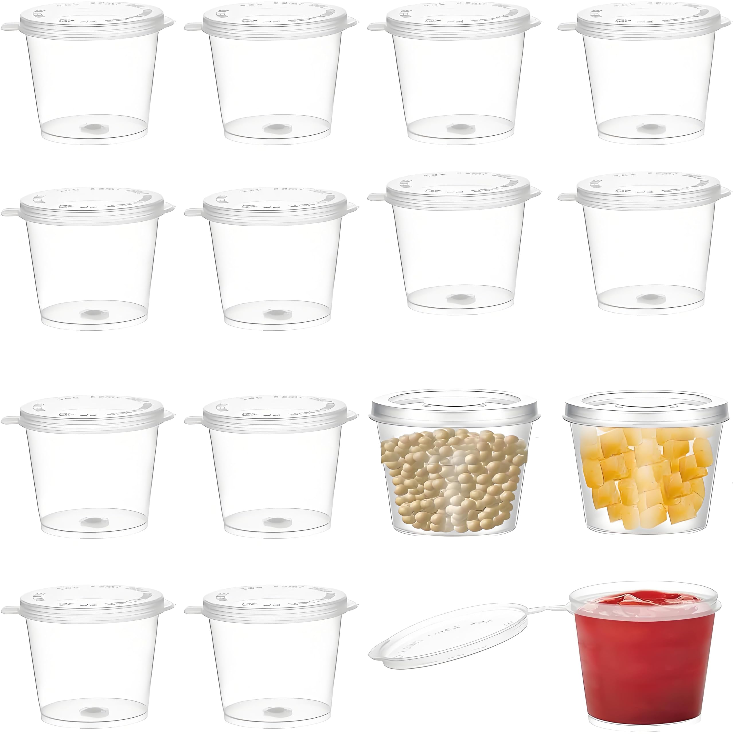 Jcuqgdoo Transparent 60-Piece Sauce Pots With Lids, 25Ml Small Plastic Container Set With Lids, Reusable Sauce Pots, Perfect For Dips, Jelly, Salads – Durable Food Storage Solution