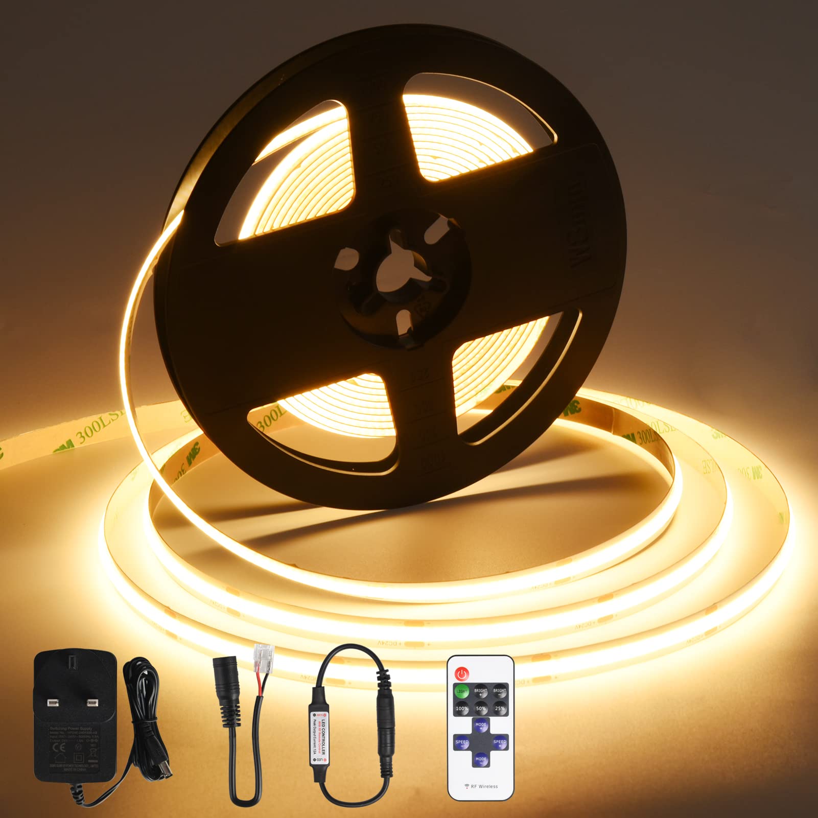 Buy COB LED Strip Light 2700K,16.4ft/5m Dimmable Warm White LED Strip