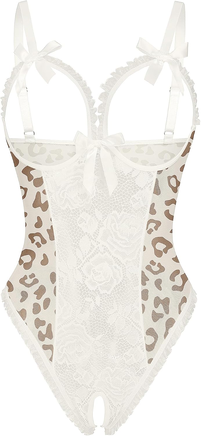 Avidlove Women One Piece Lingerie Sexy Lace Babydoll Mini Bodysuit