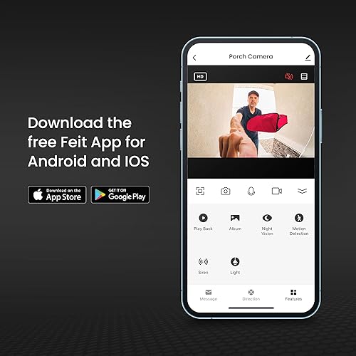 Miniatura 9 de Cámara de timbre Feit Electric, WiFi de 2,4 GHz, sin hub, audio bidireccional, detección de movimiento, visión nocturna, HD 1080p, almacenamiento