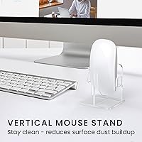 Vista 3 de kwmobile Soporte de escritorio vertical con Bluetooth para mouse compatible con Apple Magic Mouse 1 / Magic Mouse 2 / Logitech Pebble Wireless Stand