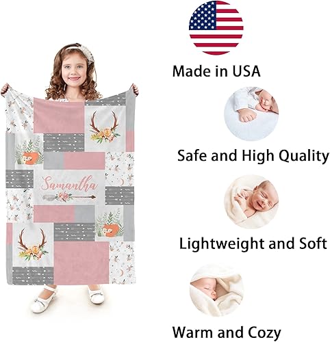 Miniatura 10 de Magimagine Manta de bebé personalizada para bebé, regalos personalizados para niños recién nacidos con nombre, mantas personalizadas para bebés