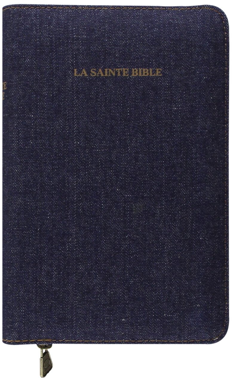 La Sainte Bible Segond 1910 - Denim, ongles, glissère, souple, tranches or, format compact: Or jean