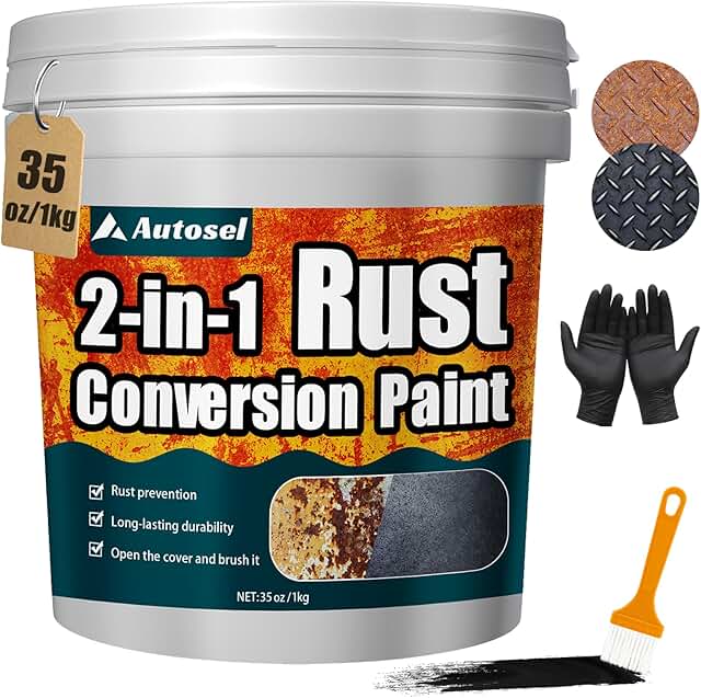 35oz 2-in-1 Rust Converter & Metal Primer - Heat Resistant Anti-Rust Coating