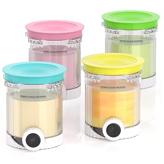 Creami Swirl Pints and Lids NC701 NC701C Compatible with Ninja Swirl CREAMi Ice Cream and Soft Serve Maker (NC700 Series), Food-grade & Dishwasher Safe, Creami Swirl Containers NC701, 4 Pack - Amazon product rated Grade A