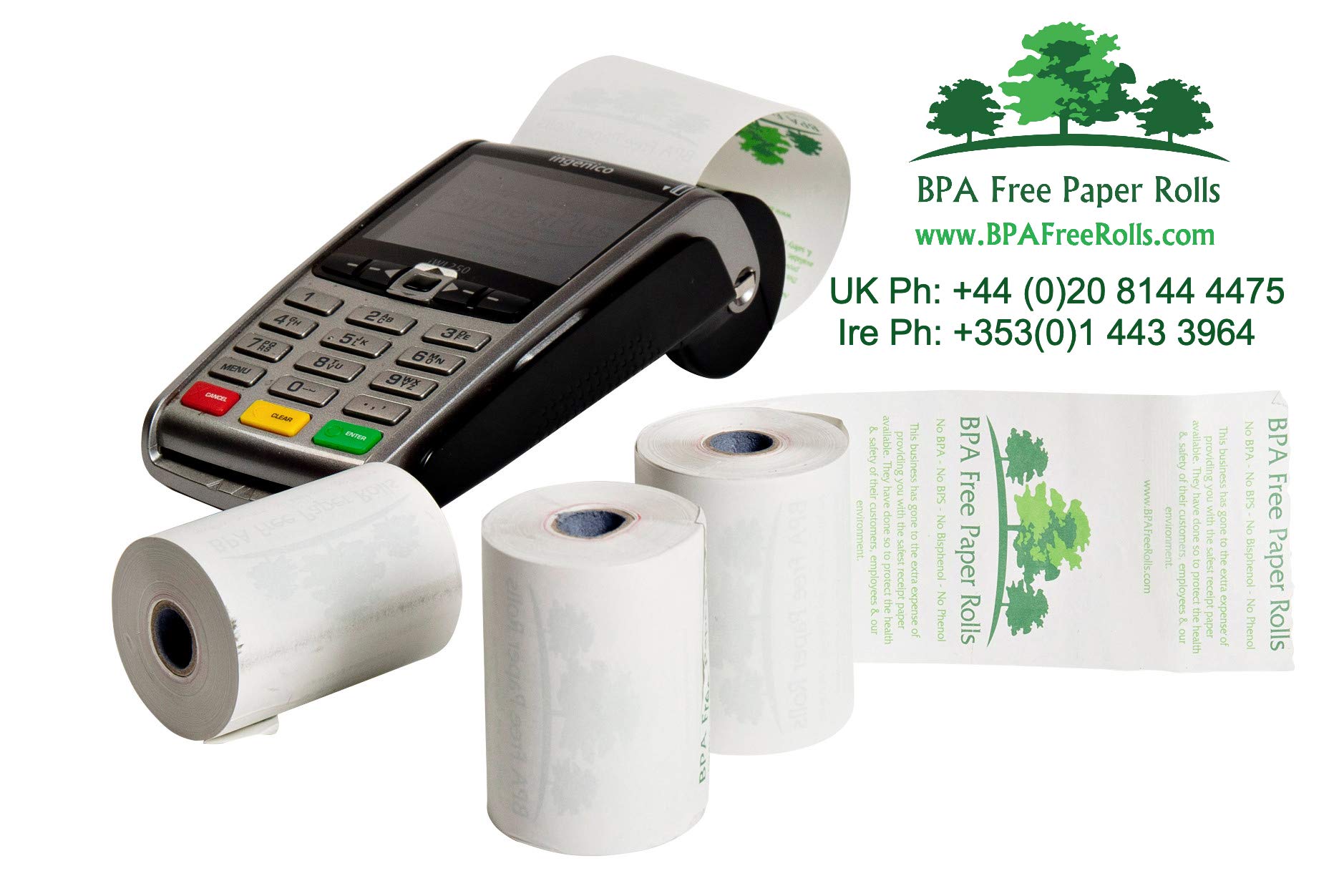 Ingenico iWL250 Lot de 50 rouleaux de papier pour terminaux cartes bancaires. sans Phénol 57 mm blanc