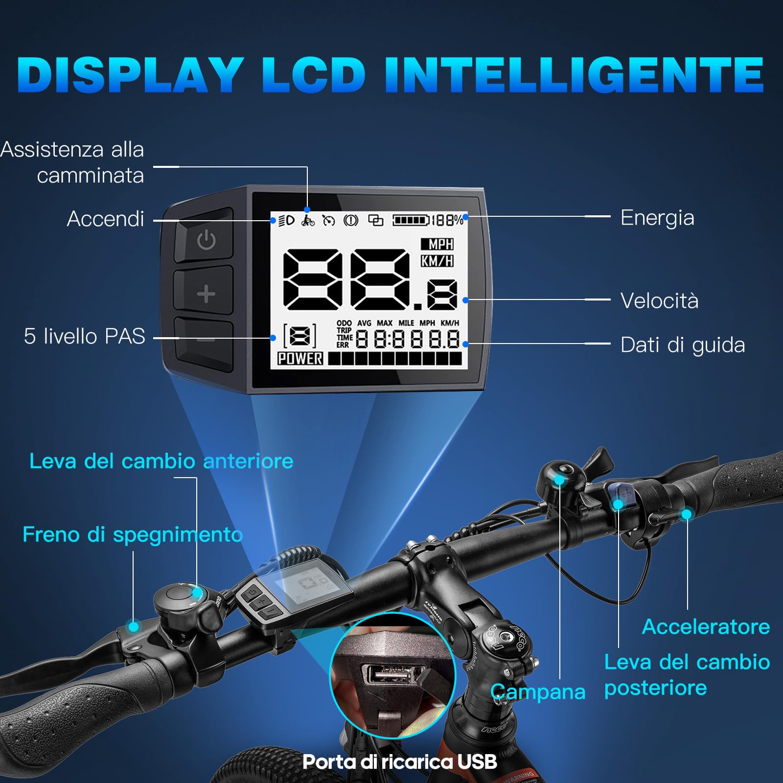 Fafrees Bici Elettrica 26" Mountain Bike Elettrica 21 Velocità Batteria Rimovibile 36V13.5Ah EBike Uomo Donna Adulti con Pedalata Assistita, Freni a Disco Meccanici, Autonomia di 80-100km