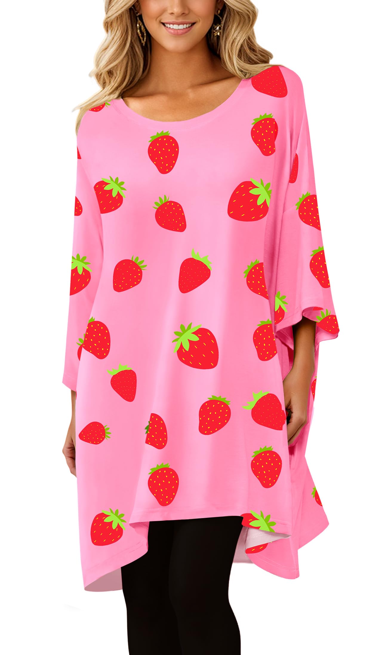 KFUBUO Womens Plus Size Night Shirt Soft Night Gown Dresses Print Sleepwear with Pockets Fit S-5XL