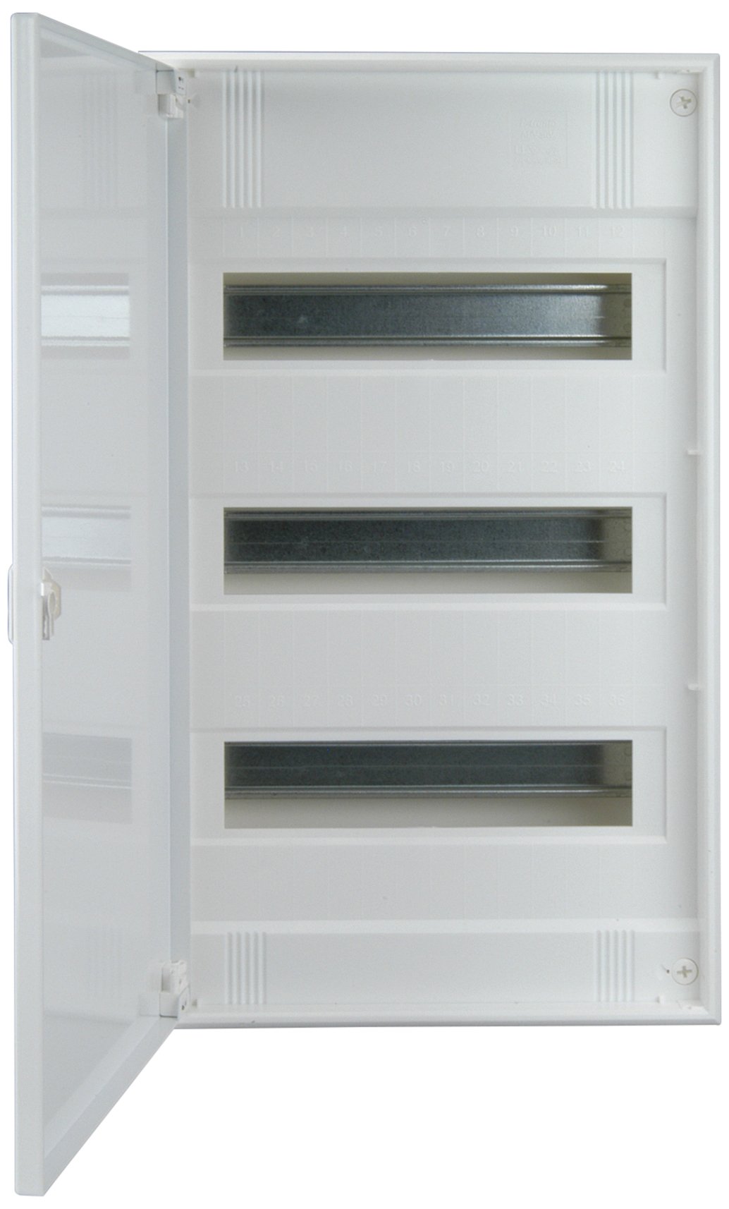Unitec 47596 - Vano per pannello elettrico, sporgente, 3 file, con sportello in acciaio