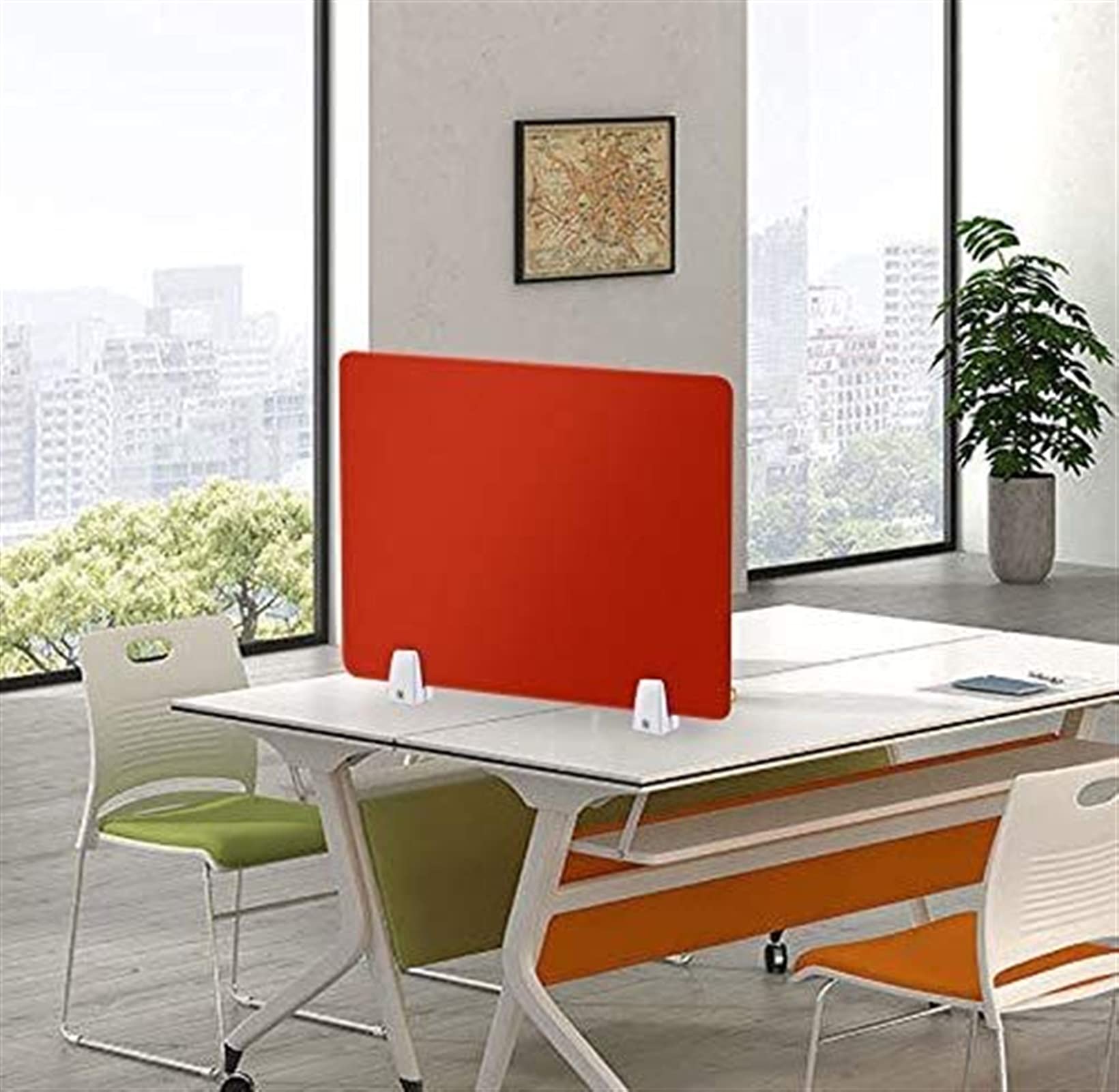 2 Clip Divisorie Per Scrivania Ufficio - Morsetti In Lega Alluminio Per Schermi E Pareti, Regolabili