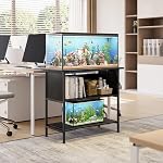 APPLOYN 40-50 Gallon Fish Tank Stand, Aquarium Stand with Shelf, Black | Fish Tank Accessories Storage, Turtle & Reptile Terrarium with 3 tier storage shelf