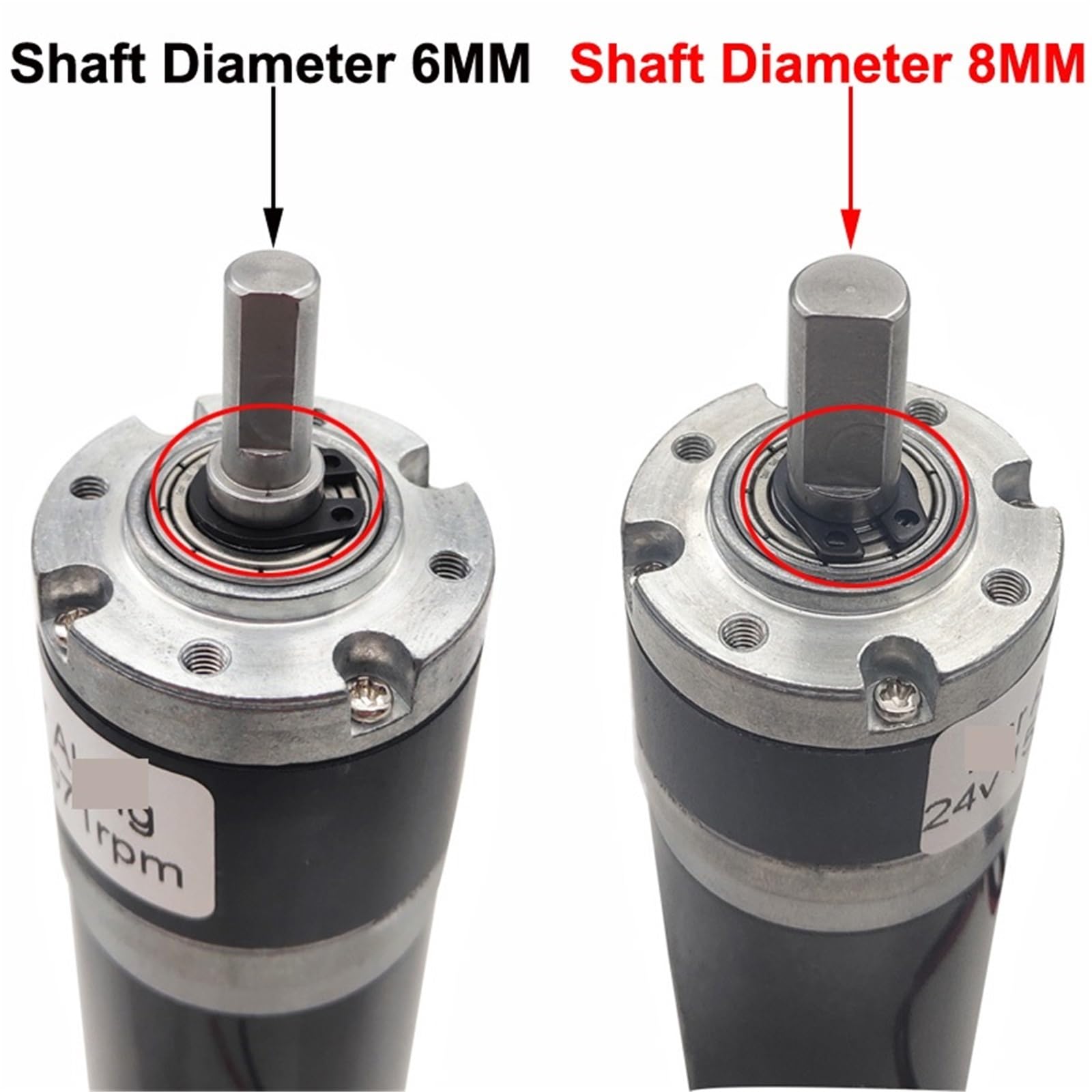Motoriduttore planetario DC 24 V 12 V a bassa velocità piccolo diametro motore 32 mm velocità regolabile e diametro albero reversibile 6 mm o 8 mm (24 V 571 rpm 5 kgf.cm, diametro albero 8 mm)