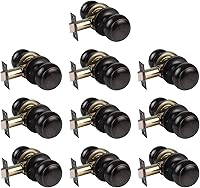 Vista 17 de Gobrico Cerradura de puerta de paso de acero inoxidable níquel satinado interior sin llave redonda perilla de puerta cerrada, 1 paquete