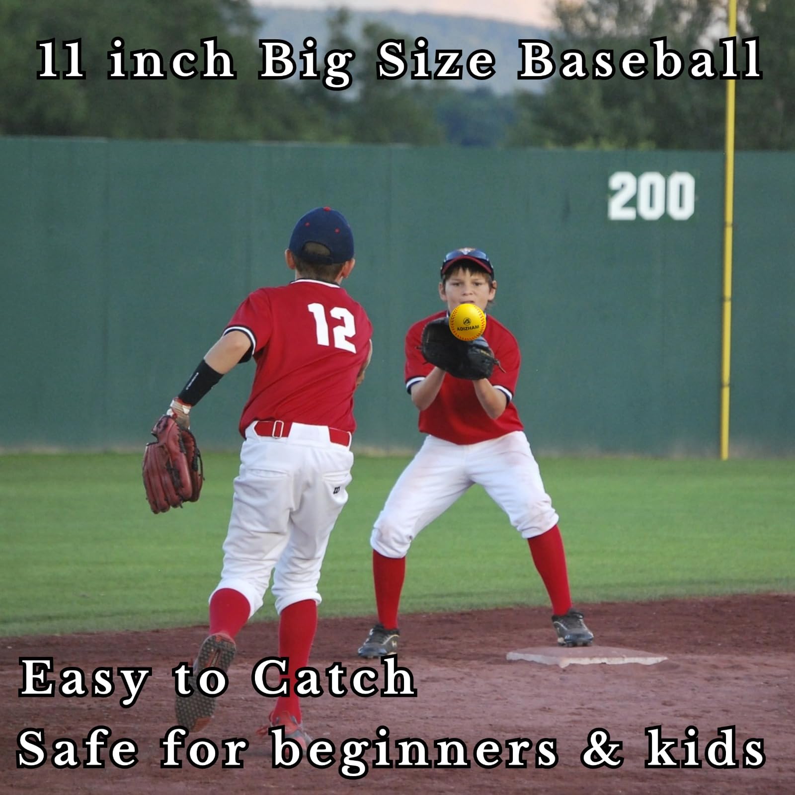 Pelotas de béisbol de espuma de práctica, pelotas de sóftbol de 11 pulgadas para jóvenes principiantes, perfectas para entrenamiento de bateo y campo, paquete de 6 con bolsa de malla incluida