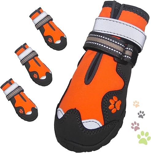 Zapatos para perro, zapatos FISHOAKY para perros grandes, botas antideslizantes para perros y protectores de patas para pavimento caliente de