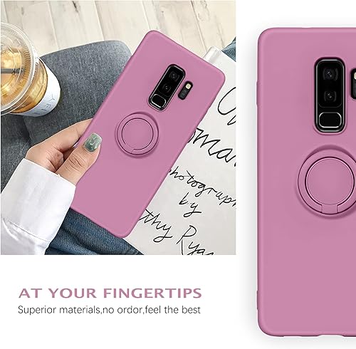 Miniatura 5 de KANGYA - Funda para Samsung Galaxy S9 Plus, silicona delgada, soporte con soporte de anillo de 360°, soporte para automóvil Samsung Galaxy S9+ Plus