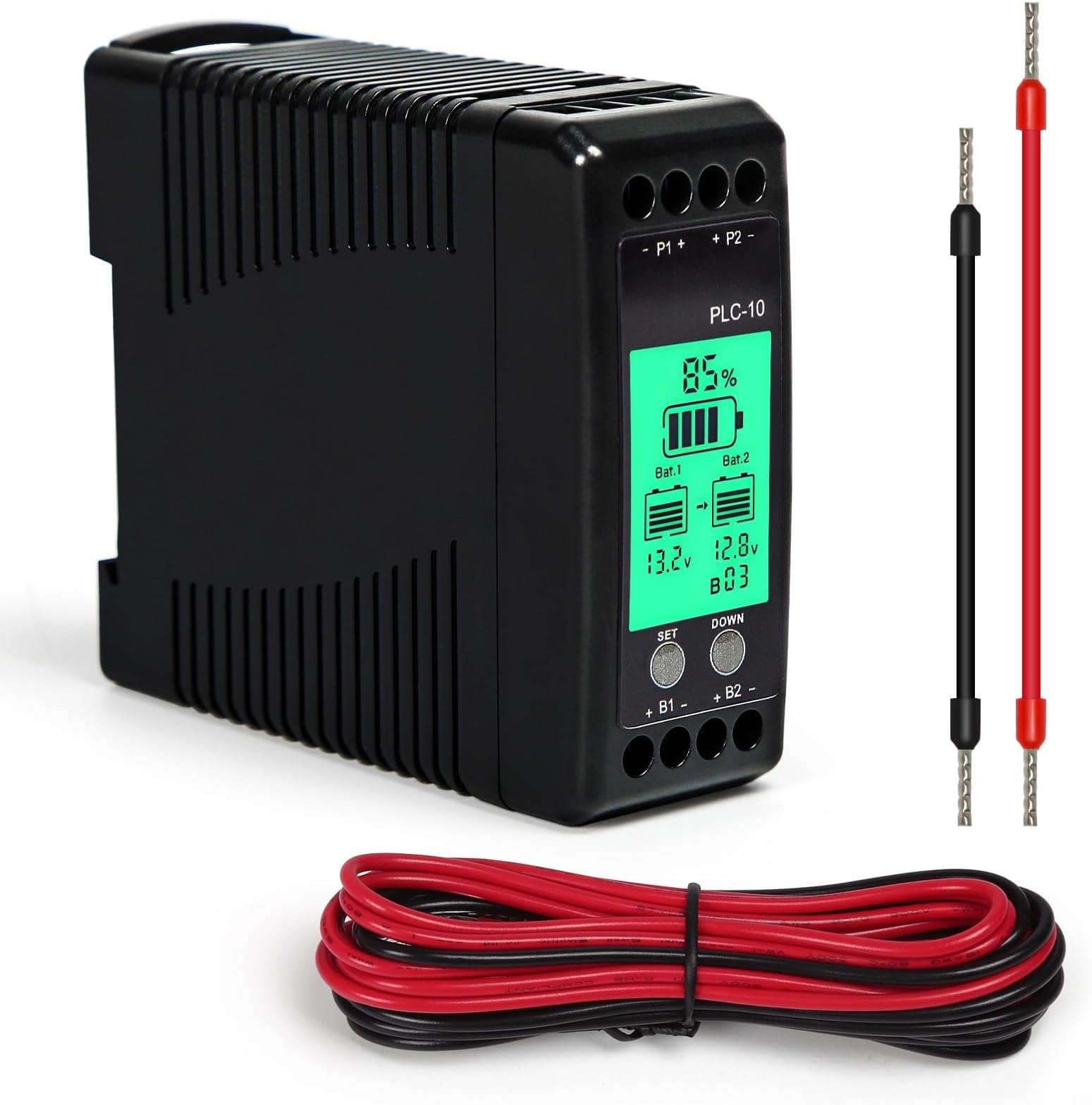 Battery Equalizer, PLC-10 12V 24V Voltage Balancer with Display for Lithium-ion Lead-Acid Iron Phosphate Series Battery Systems