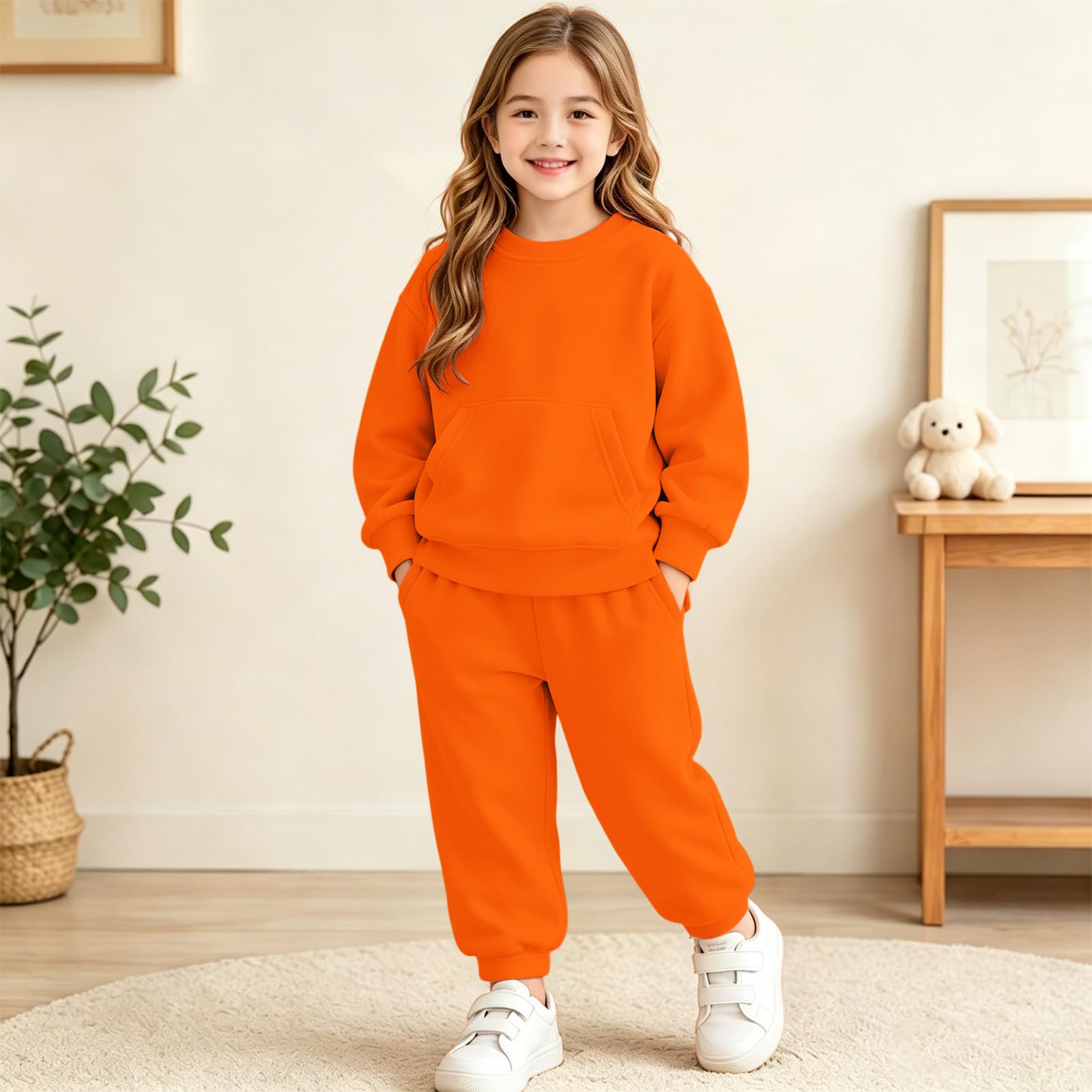 Conjunto Deportivo Niña Niño,Chandal Infantil de Sudadera y Pantalón Jogger | Ropa Deportiva 2 Piezas Suave y Cómodo para Otoño e Invierno Chándal Casual de Manga Larga con Bolsillos 4-15 años