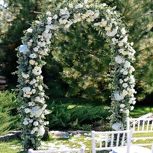 Miniatura 3 de 10 guirnaldas de rosas falsas, 7.5 pies, flores artificiales de vid para colgar en la mesa, boda, telón de fondo, arco, pared, fiesta, manto,