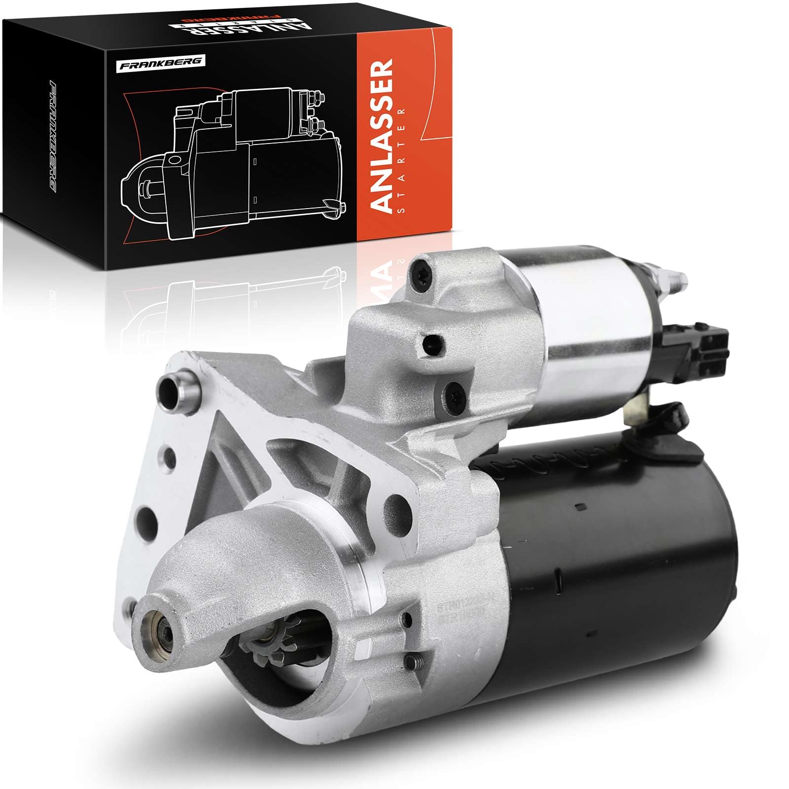 Frankberg Motore di avviamento Auto 1,1 KW/12 V/10 denti Compatibile con 207 CC WD 208 I CA CC 207 WA WC C3 II SC M.i.n.i R56 Replace# 75500178004 | Compatibile con C4 II NC, DS5, 308 II L3 LB LH LP LW, M.i.n.i Cabriolet R57, C3 Aircross II 2C 2R, M.i.n.i