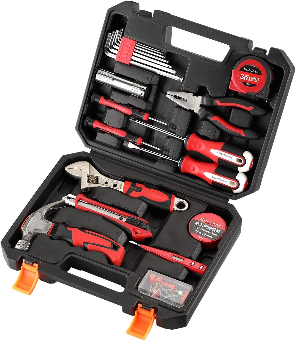 41-Piece Tool Set General Household Home Repair Hand Tools Kit with Plastic Toolbox Storage Case