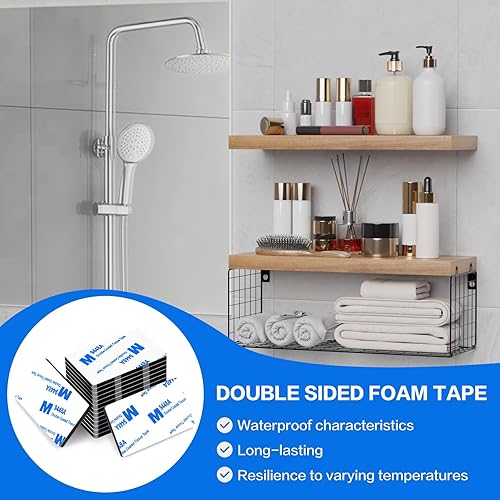 Miniatura 6 de 100 Pcs Double Sided Adhesive Pads,Heavy Duty Mounting Tape, 3mm Thickness Pre-Cut Foam Tape,Super-Sticky Black Strong Pads Rectangle Shape Negro