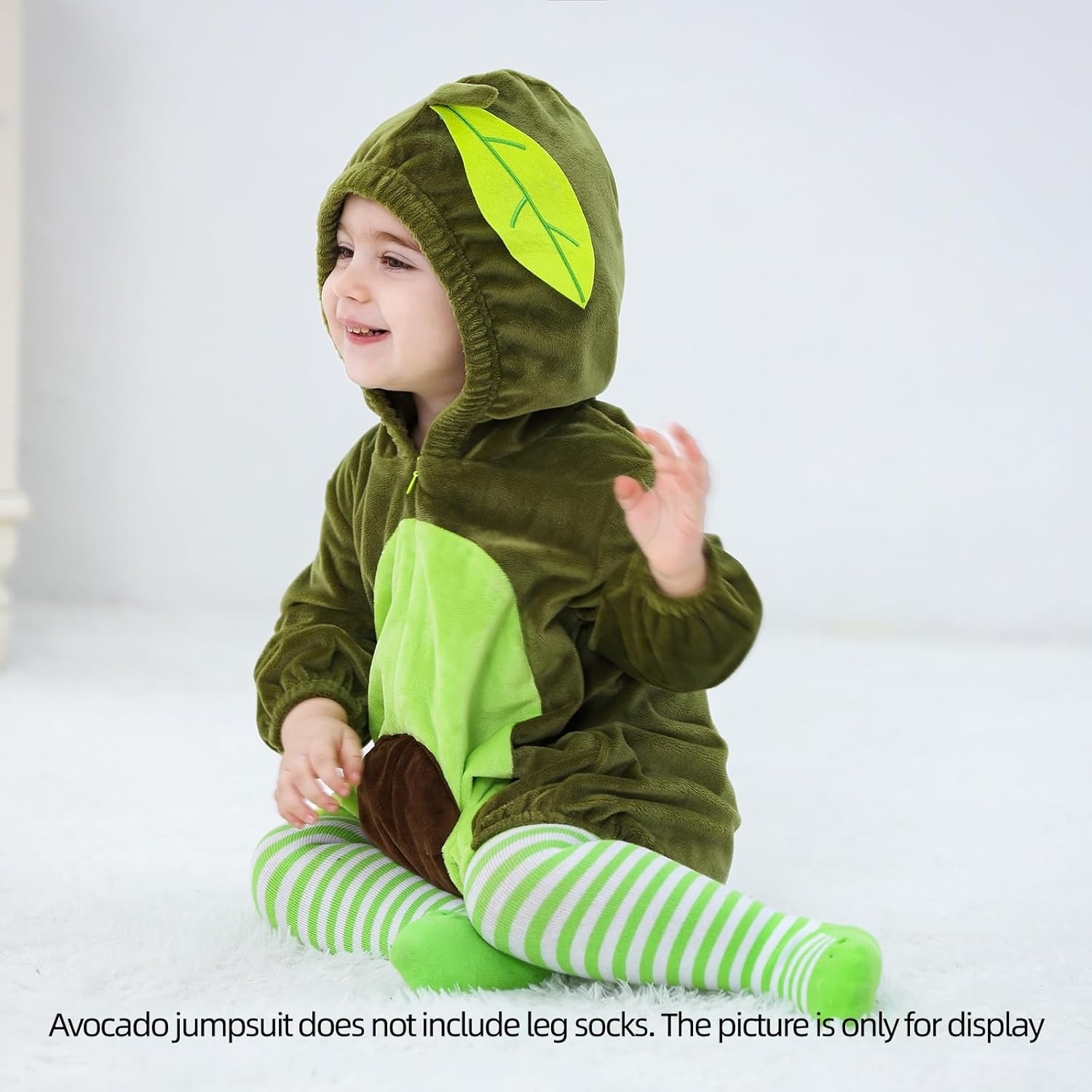 Baby Avocado Costume Newborn Infant Halloween Outfit Long Sleeve Hooded Romper Jumpsuit Toddler Fall Winter Clothes - Image 5