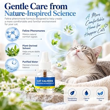 Paw Care Cat Calming Diffuser with Advanced Pheromone Technology, 2 Diffusers + 4 Refills, 48mL Each, Plug-In Cat Pheromone Diffuser for Everyday Calming Support, Multi-Cat Homes & Routine Changes