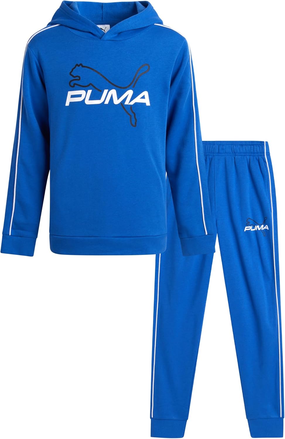 PUMA Boys Sweatpants Set - 2 Piece Fleece Pullover Hoodie Sweatshirt and Boys Jogger Pants Youth Kids Activewear Set (8-16)