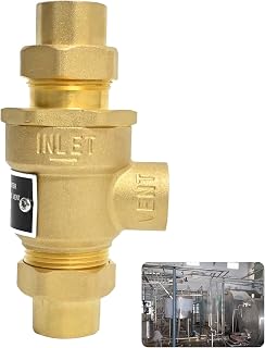 TOGJNDLL 1/2" 9D-M3 Brass Dual Check Valve Backflow Preventer with Atmospheric Vent - Rust-Proof, Leak-Free Protection