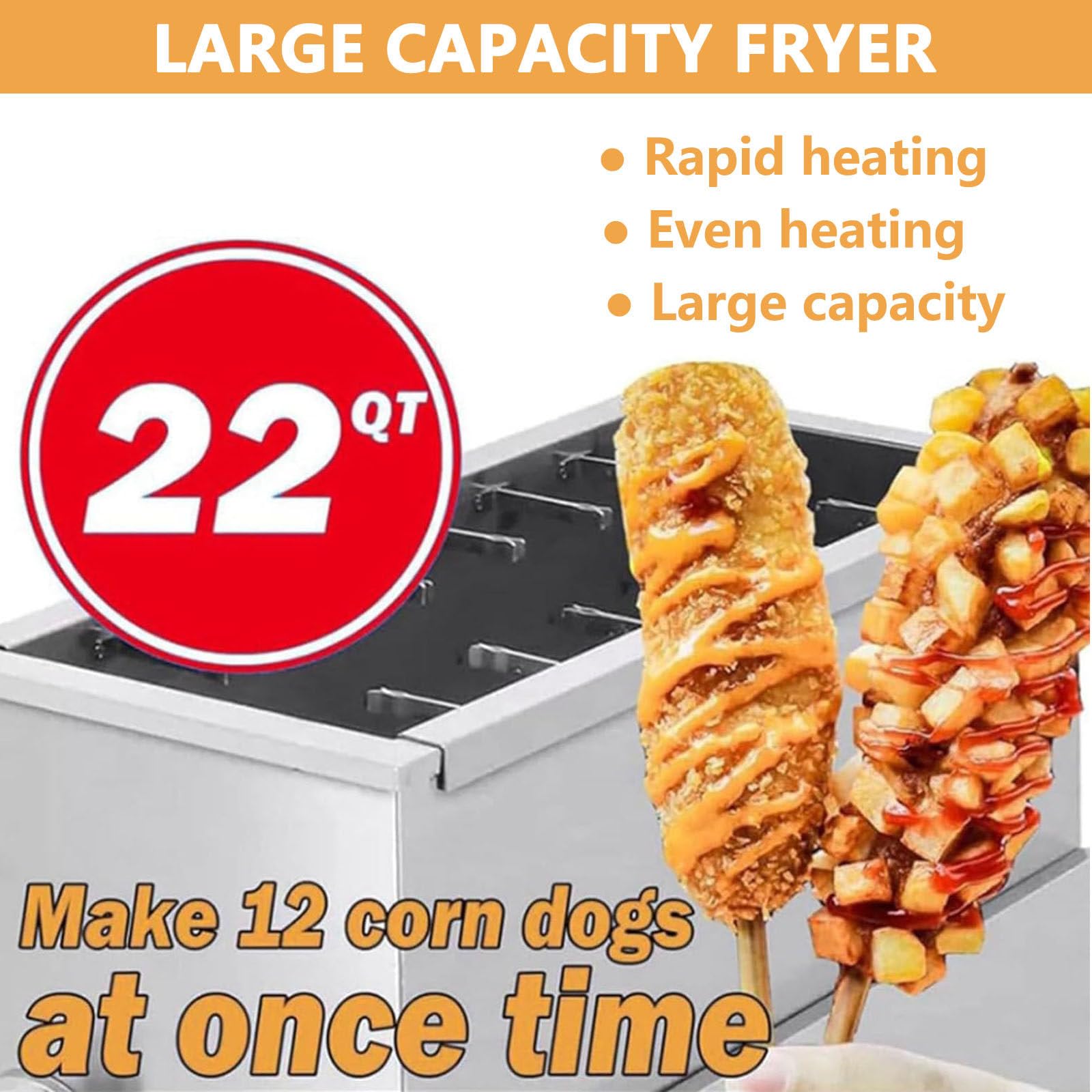 Macchina Elettrica per Hot Dog Coreani con Formaggio E Mozzarella, Friggitrice per Hot Dog Coreani, Macchina per Snack Commerciale Automatica con 12 Ganci E Grande capacità