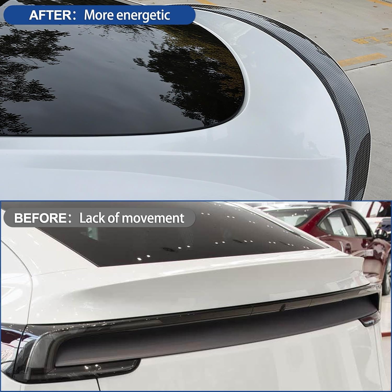 Real Carbon Fiber Spoiler for Tesla Model Y Juniper 2026+ Glossy Surface Trunk Spoiler Wing Trunk Tail Rear Trunk Lid,3M Twill Dry Carbon Fiber,Only for Gen 2 Model Y
