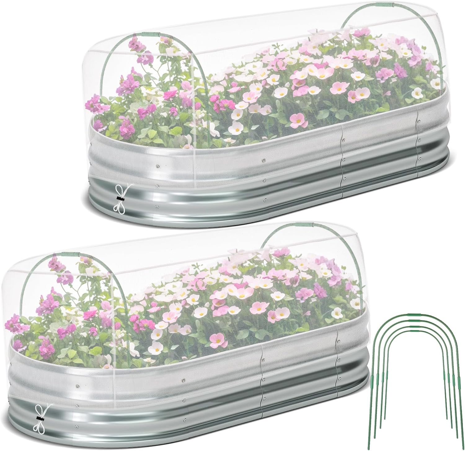 Amazon.com : Woanger 2 Pack Garden Netting for Raised Beds Rectangular ...