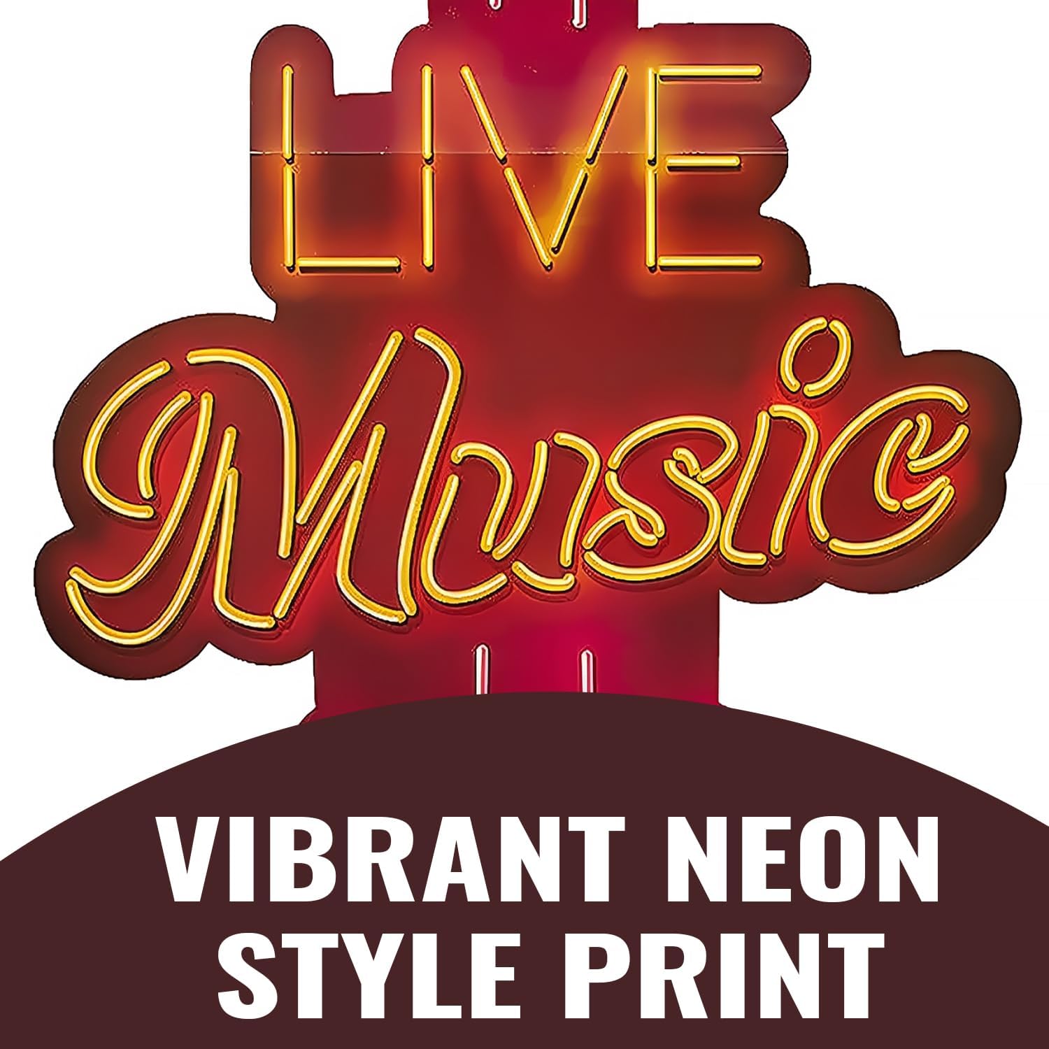 Neon Music City Guitar Cardboard Stand-Up