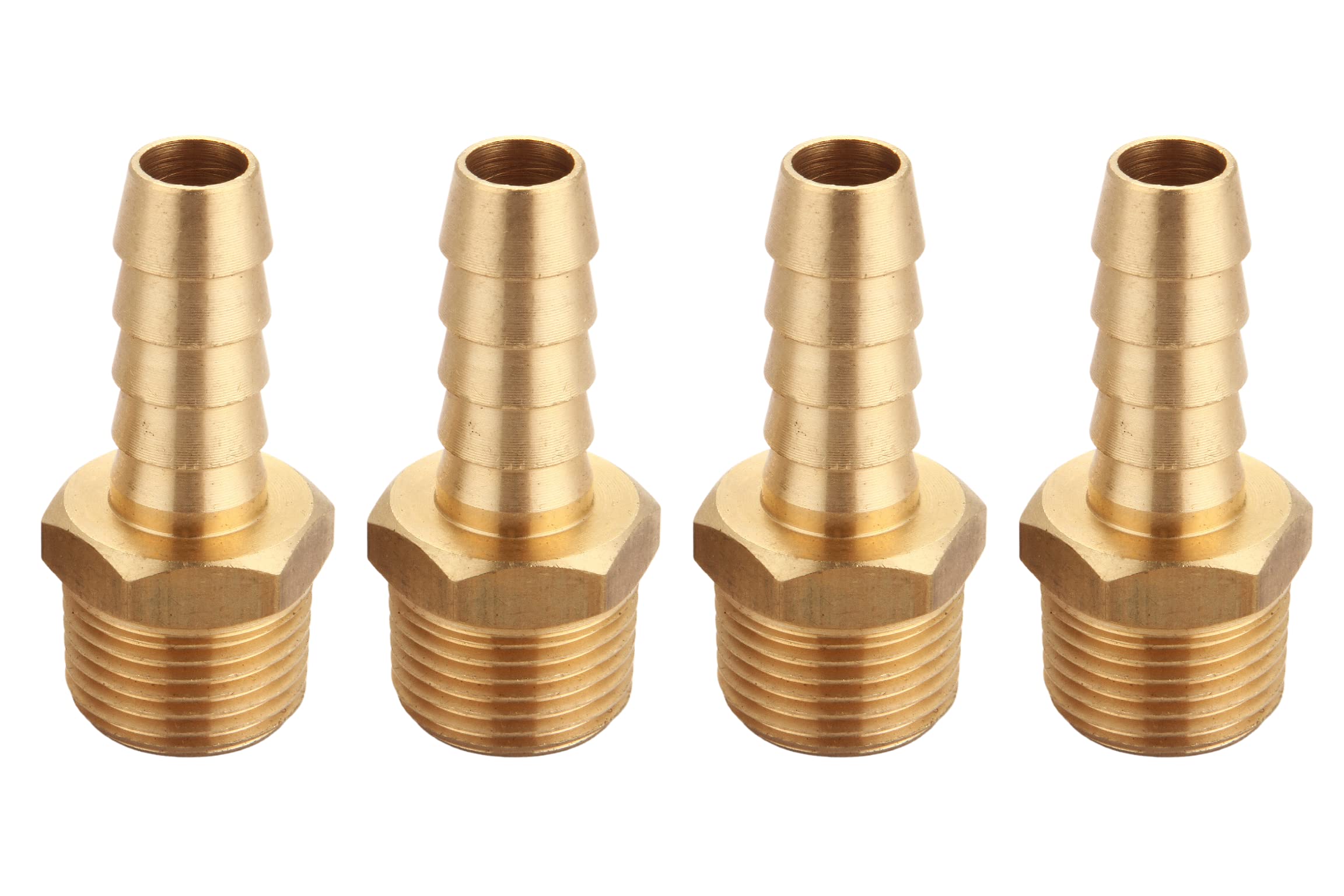 4-pak złączek do węża powietrza, 3/20.3 cm NPT do 3/20.3 cm Barb, adapter do węża Barb, mosiężne złączki rurowe gwintowane męskie