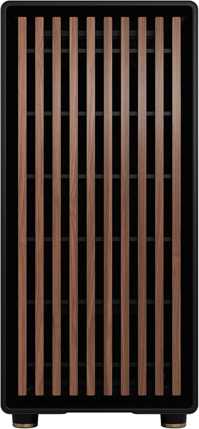 Fractal Design North - Genuine Walnut Wood Front - Mesh Side Panels - Two 140mm Aspect PWM Fans Included - Type C USB - ATX Airflow Mid Tower PC Gaming Case,Charcoal Black