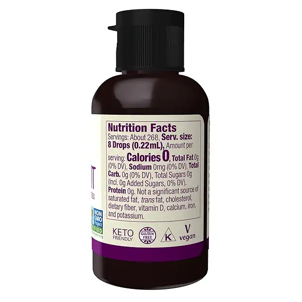 Certified Organic Monk Fruit Liquid, Zero-Calorie Liquid Sweetener, Non-GMO, Low Glycemic Impact, 2-Ounce 2