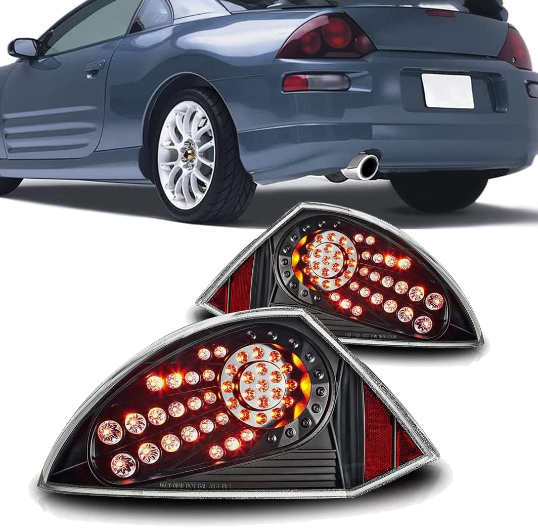 Winjet WJ20-0040-04 Black Housing/Clear Lens LED Tail light (Mitsubishi Eclipse)