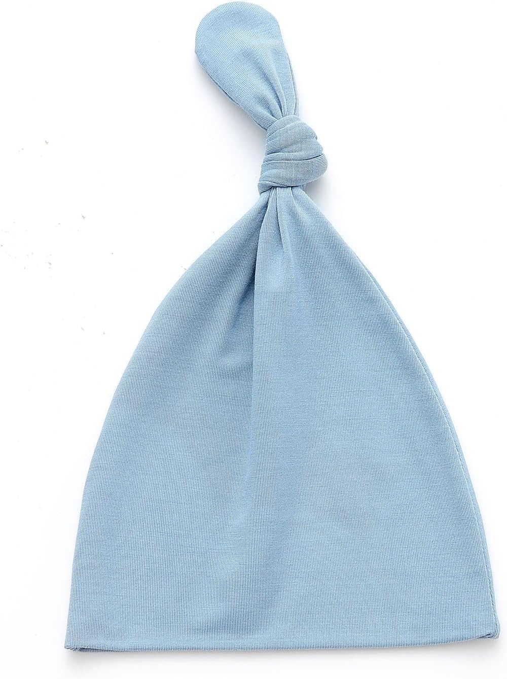 Newborn Baby Swaddle Blanket Set with Baby Knotted Gown, Mittens, Hat - Bamboo Viscose Receiving Blanket Bundle (Dusty Blue)