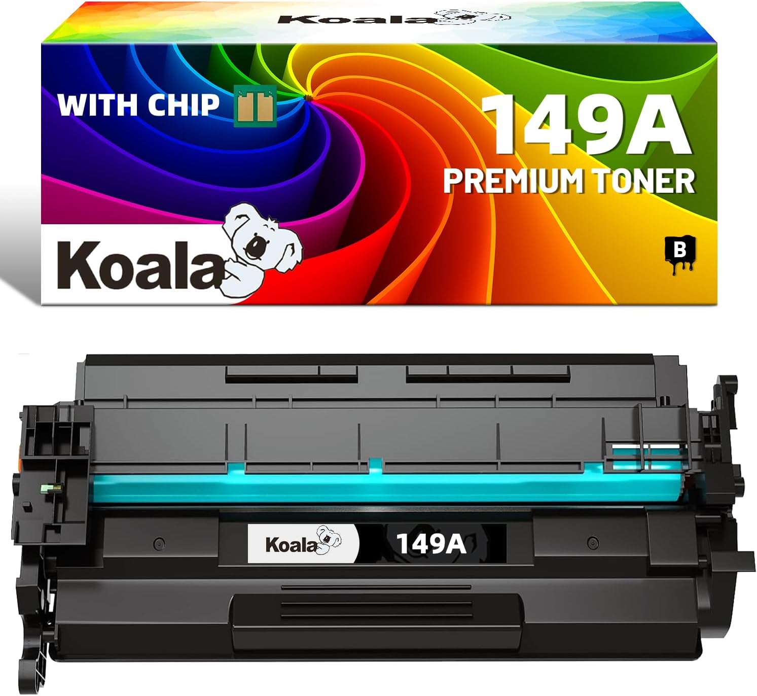 Koala (Mit CHIP 149A W1490A Kompatible Tonerkartusche als Ersatz für HP 149A Schwarz W1490A Toner für LaserJet Pro 4002 4002dn 4002dw 4002n MFP 4102 4102fdn 4102fdw Drucker (Schwarz, 1er-Pack)