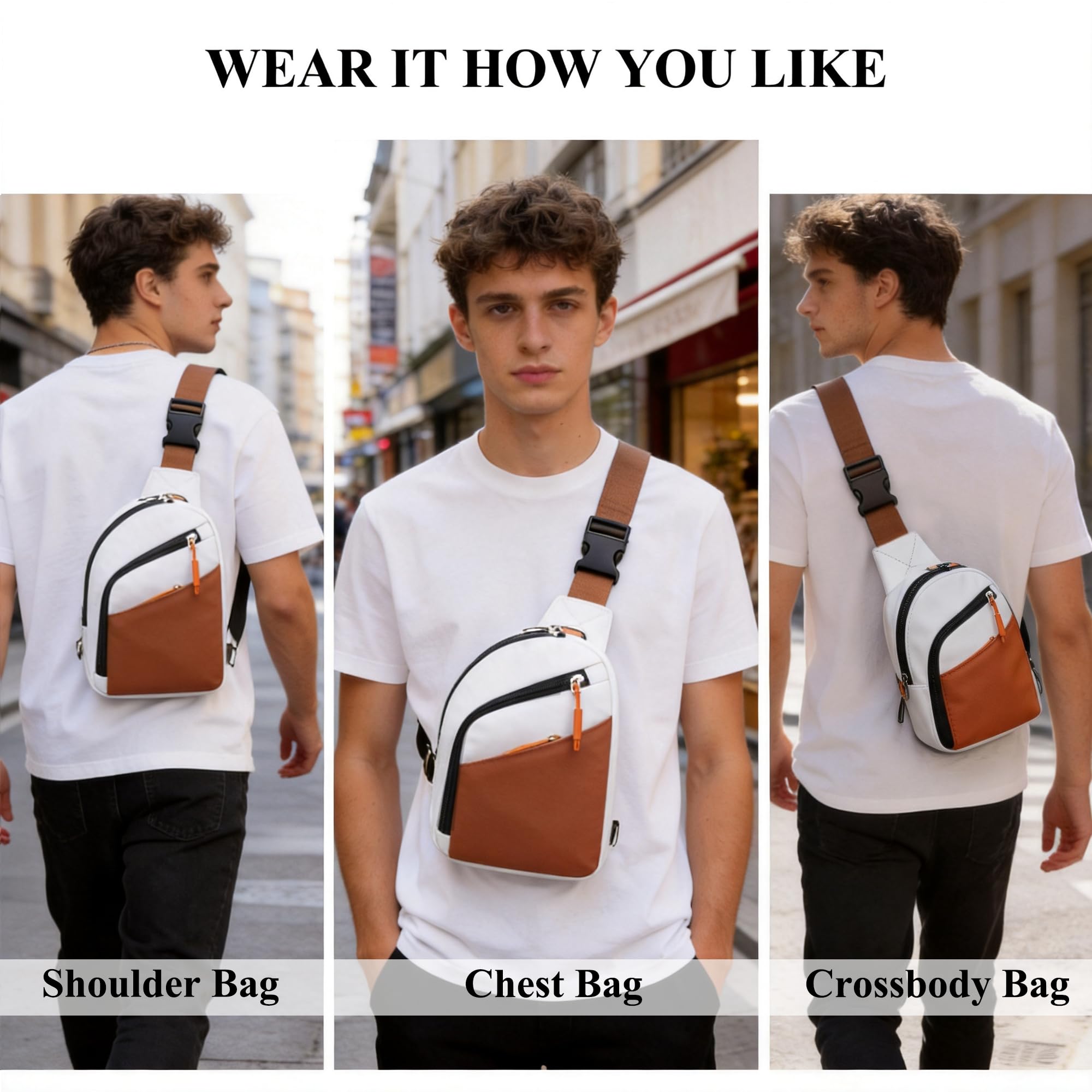 BIRDDIE Borsa a tracolla per donne e uomini, antifurto, RFID, in tessuto Oxford idrorepellente, multitasche, tracolla regolabile, per viaggi, pendolari e uso quotidiano