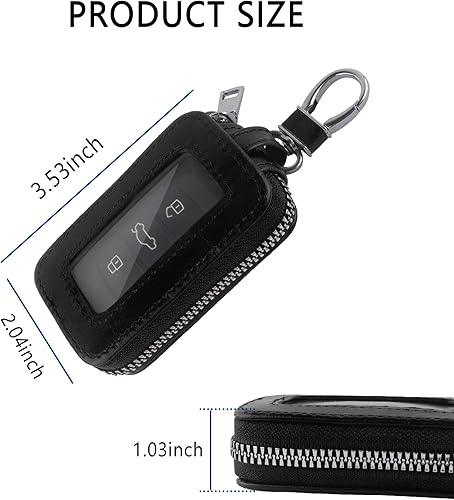 Miniatura 2 de Funda universal para llavero de automóvil, funda universal para llavero y mosquetón, soporte de cuero para llavero inteligente para automóvil